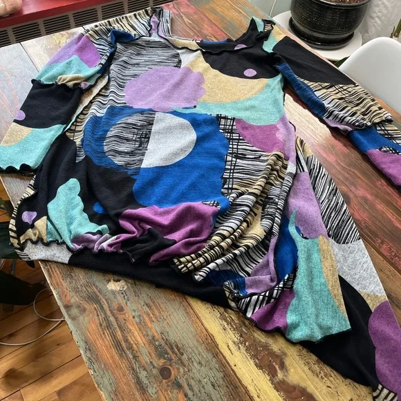 Multicolor Abstract Women's Dress - Picture 1 of 10